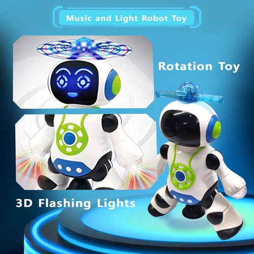 Dancing robot with music, light & 360° moving function for kids