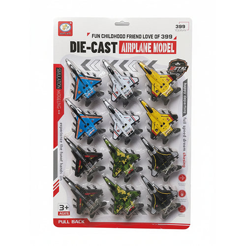 METAL FIGHTER JET AIRPLANE - 12PCS