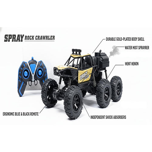 REMOTE CONTROL OFF-ROAD SPRAY ROCK CRAWLER 6-WHEELS FOR KIDS