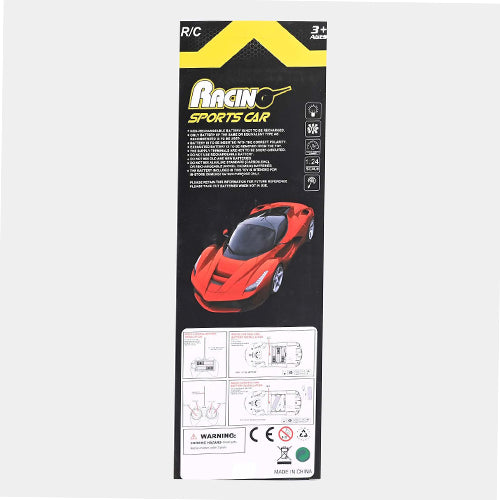 RECHARGEABLE RC SUPER CAR - YELLOW/BLACK LAMBORGHINI TOY