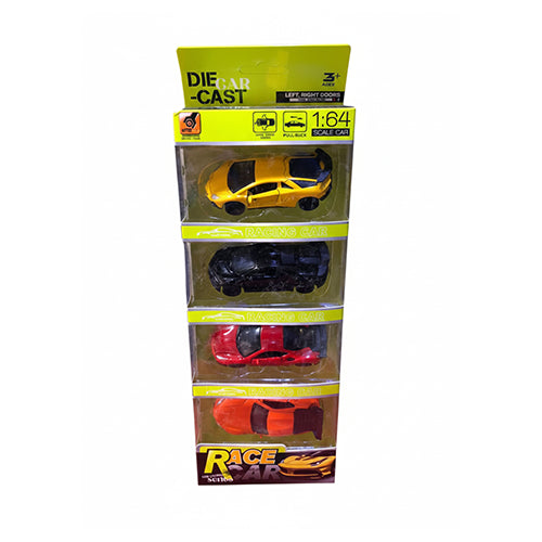 SUPER CARS METAL PULL-BACK SET - 4PCS