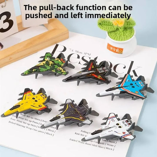 METAL FIGHTER JET AIRPLANE, PULL BACK ACTION JET PLANES - 12PCS