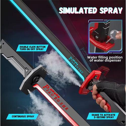 KATANA LIGHTSABER SWORD LED LIGHT BLADE WITH REAL SPARKS & SMOKE EFFECT