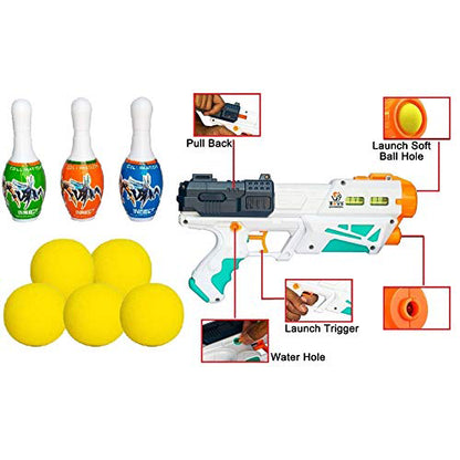 2 IN 1 WATER & SOFT BALL MAGIC GUN SET TOY FOR KIDS