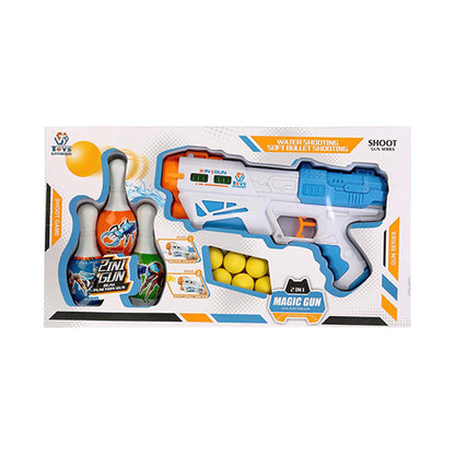 2 IN 1 WATER & SOFT BALL MAGIC GUN SET TOY FOR KIDS