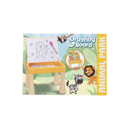 ANIMAL PARK DRAWING BOARD WITH MULTI-FUNCTIONAL BLOCK PUZZLE FOR KIDS
