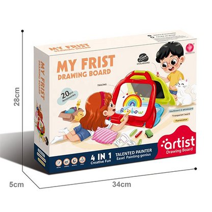 ARTIST 4 IN 1 DRAWING BOARD & EASEL SET FOR KIDS - 14PCS
