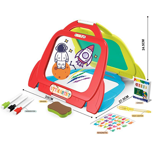 ARTIST 4 IN 1 DRAWING BOARD & EASEL SET FOR KIDS - 14PCS