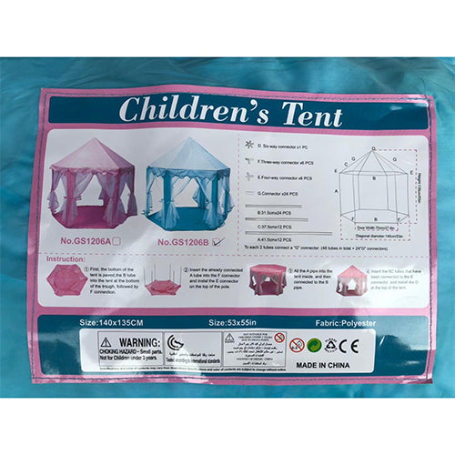 CASTLE PLAY TENT HOUSE FOR KIDS - BLUE