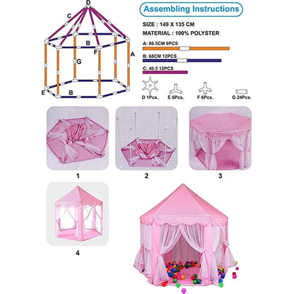 CASTLE PLAY TENT HOUSE FOR KIDS - BLUE