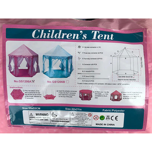 CASTLE PLAY TENT HOUSE FOR KIDS - PINK (PRINCESS EDITION)