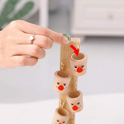 WOODEN CLOWN BALL DROP & TUMBLE TOWER