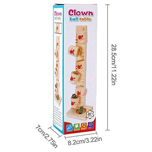 WOODEN CLOWN BALL DROP & TUMBLE TOWER