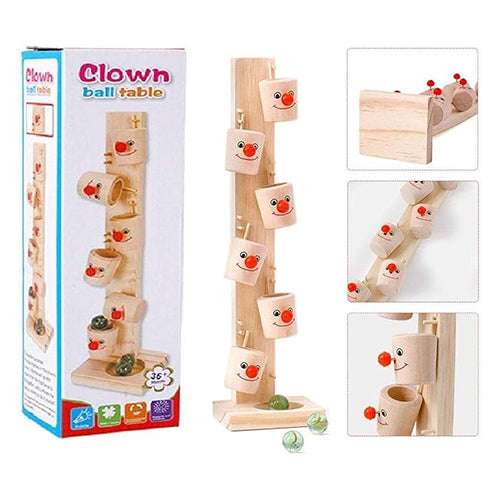 WOODEN CLOWN BALL DROP & TUMBLE TOWER