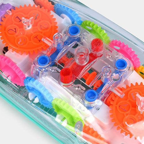 RACING EDUCATIONAL TRANSPARENT GEAR CAR TOY 360° ROTATING