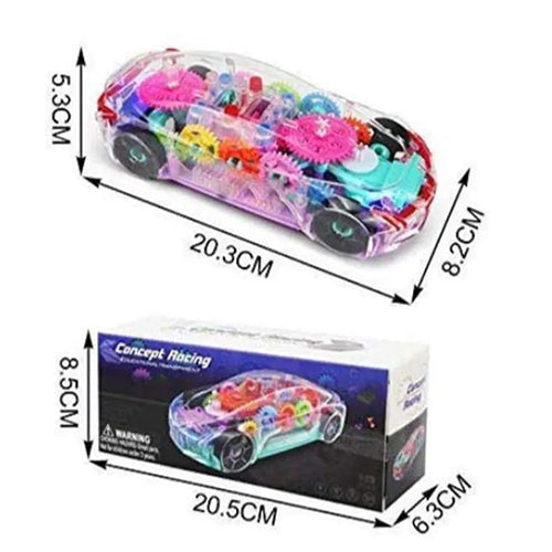 RACING EDUCATIONAL TRANSPARENT GEAR CAR TOY 360° ROTATING