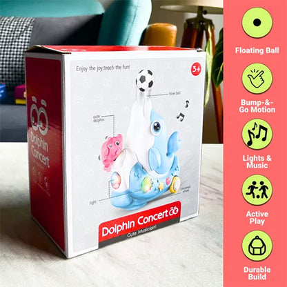 CUTE DOLPHIN CONCERT MUSICIAN "BUMP & GO" TOY FOR KIDS