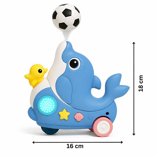 CUTE DOLPHIN CONCERT MUSICIAN "BUMP & GO" TOY FOR KIDS
