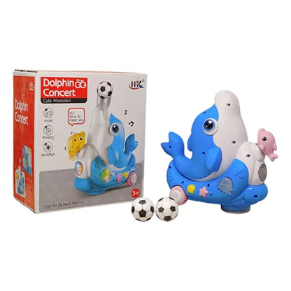 CUTE DOLPHIN CONCERT MUSICIAN "BUMP & GO" TOY FOR KIDS