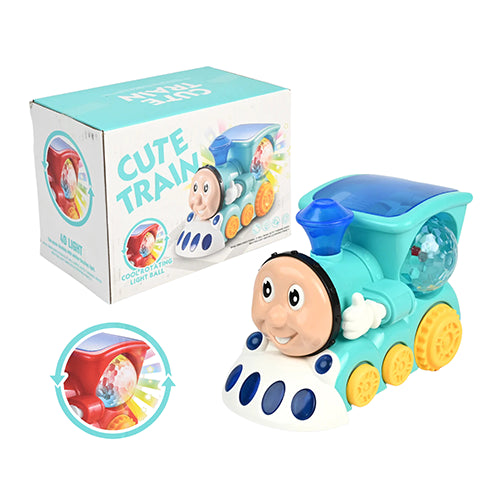 CUTE TRAIN 4D LIGHT & MUSCIAL "BUMP & GO" TOY FOR KIDS