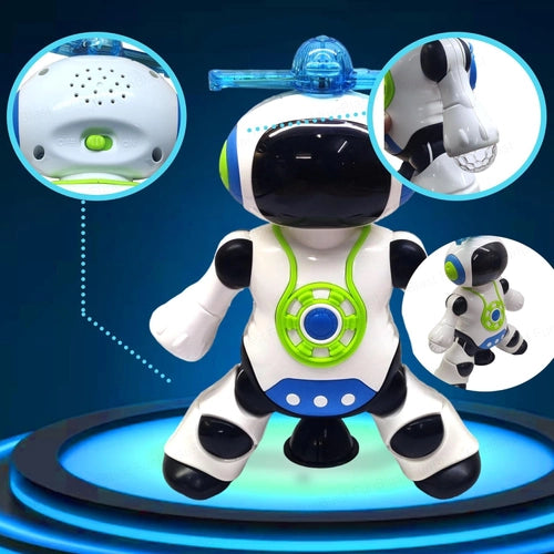 Dancing robot with music, light & 360° moving function for kids