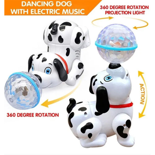 ELECTRIC DANCING DOG TOY WITH 360° ROTATION & LED LIGHT-UP BALL