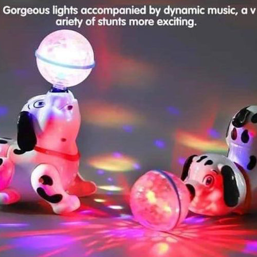 ELECTRIC DANCING DOG TOY WITH 360° ROTATION & LED LIGHT-UP BALL