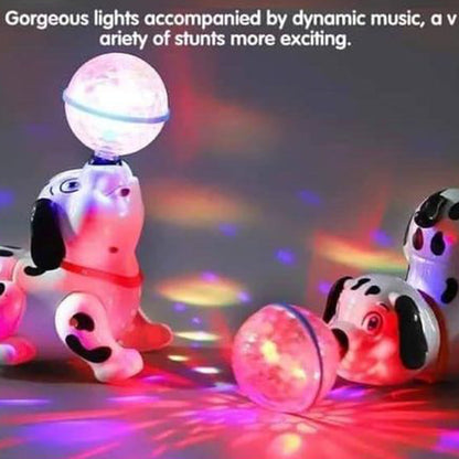 ELECTRIC DANCING DOG TOY WITH 360° ROTATION & LED LIGHT-UP BALL
