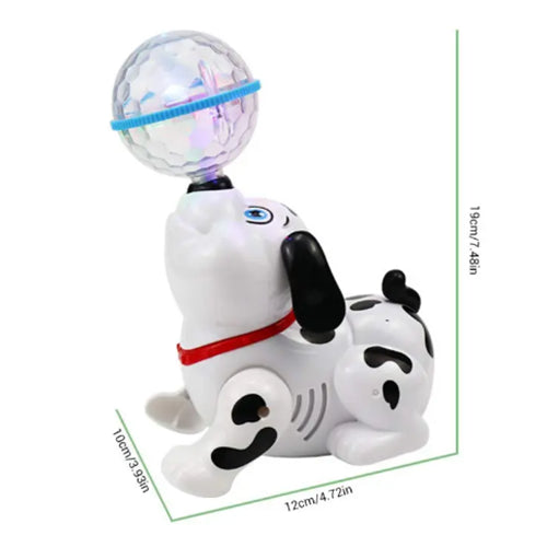 ELECTRIC DANCING DOG TOY WITH 360° ROTATION & LED LIGHT-UP BALL
