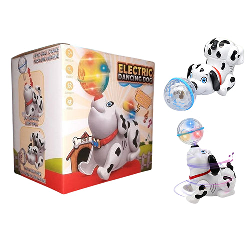 ELECTRIC DANCING DOG TOY WITH 360° ROTATION & LED LIGHT-UP BALL