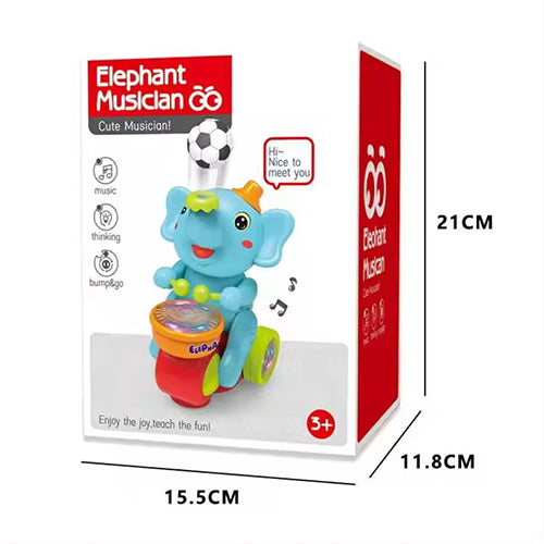 ELEPHANT MUSICIAN "BUMP & GO" BLOWING BALL TOY