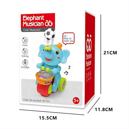 ELEPHANT MUSICIAN "BUMP & GO" BLOWING BALL TOY