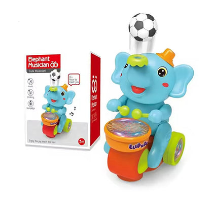 ELEPHANT MUSICIAN "BUMP & GO" BLOWING BALL TOY