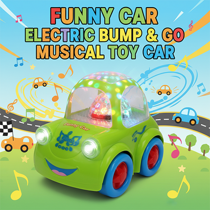 FUNNY CAR ELECTRIC BUMP & GO MUSICAL TOY CAR