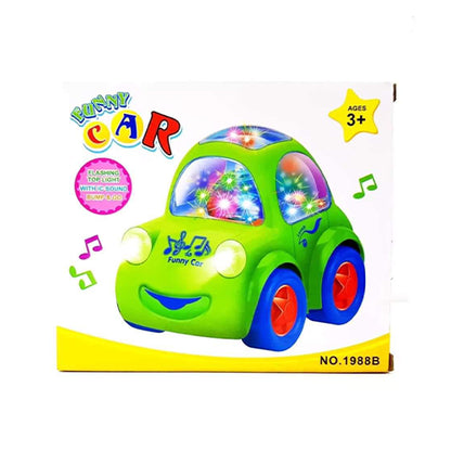 FUNNY CAR ELECTRIC BUMP & GO MUSICAL TOY CAR
