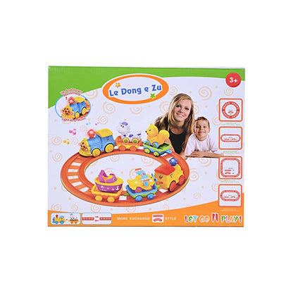 HAPPY CARTOON TRAVEL TRAIN TOY SET FOR KIDS