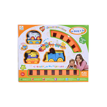 HAPPY CARTOON TRAVEL TRAIN TOY SET FOR KIDS