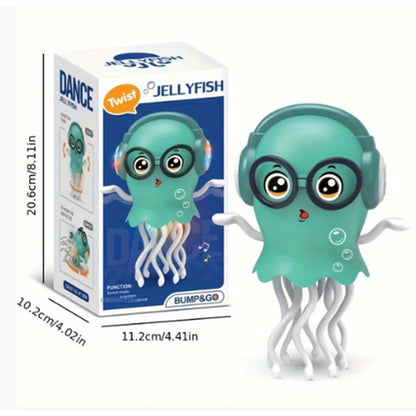 Electric Dancing Jellyfish Toy for Kids & Adults - Automatic Swing & Obstacle Avoidance, LED Lights, Music, Funny Jellyfish
