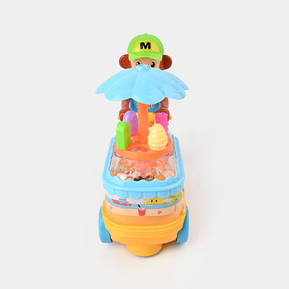 MONKEY ICE CREAM CART - BUMP & GO MUSICAL TOY