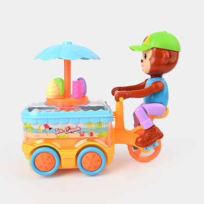 MONKEY ICE CREAM CART - BUMP & GO MUSICAL TOY