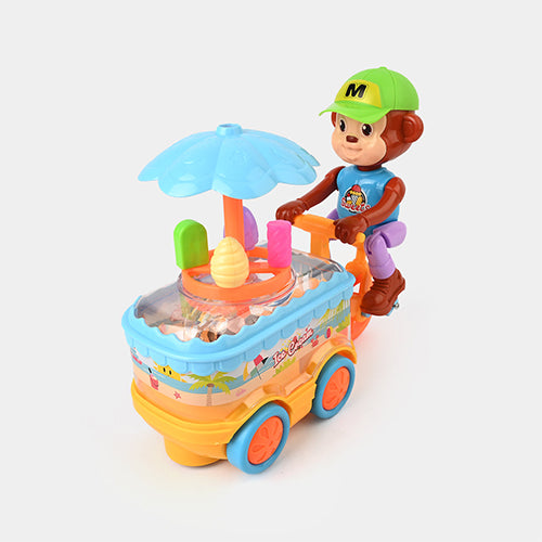 MONKEY ICE CREAM CART - BUMP & GO MUSICAL TOY