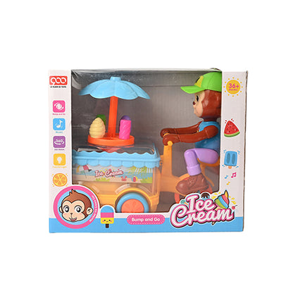 MONKEY ICE CREAM CART - BUMP & GO MUSICAL TOY