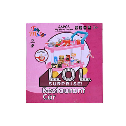 MY LITTLE TROLLEY RESTAURANT PLAYSET - 46PCS