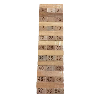 NUMBERED WOODEN STACKING BLOCKS GAME - 54PCS