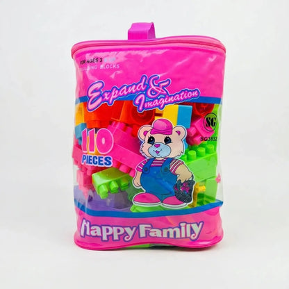 110-PIECE BUILDING BLOCKS SET WITH BAG FOR KIDS