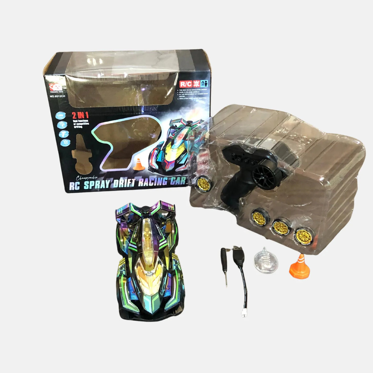 CHAMPIONSHIP 2-IN-1 HIGH SPEED 4WD RC DRIFT & RACING CAR WITH SMOKE
