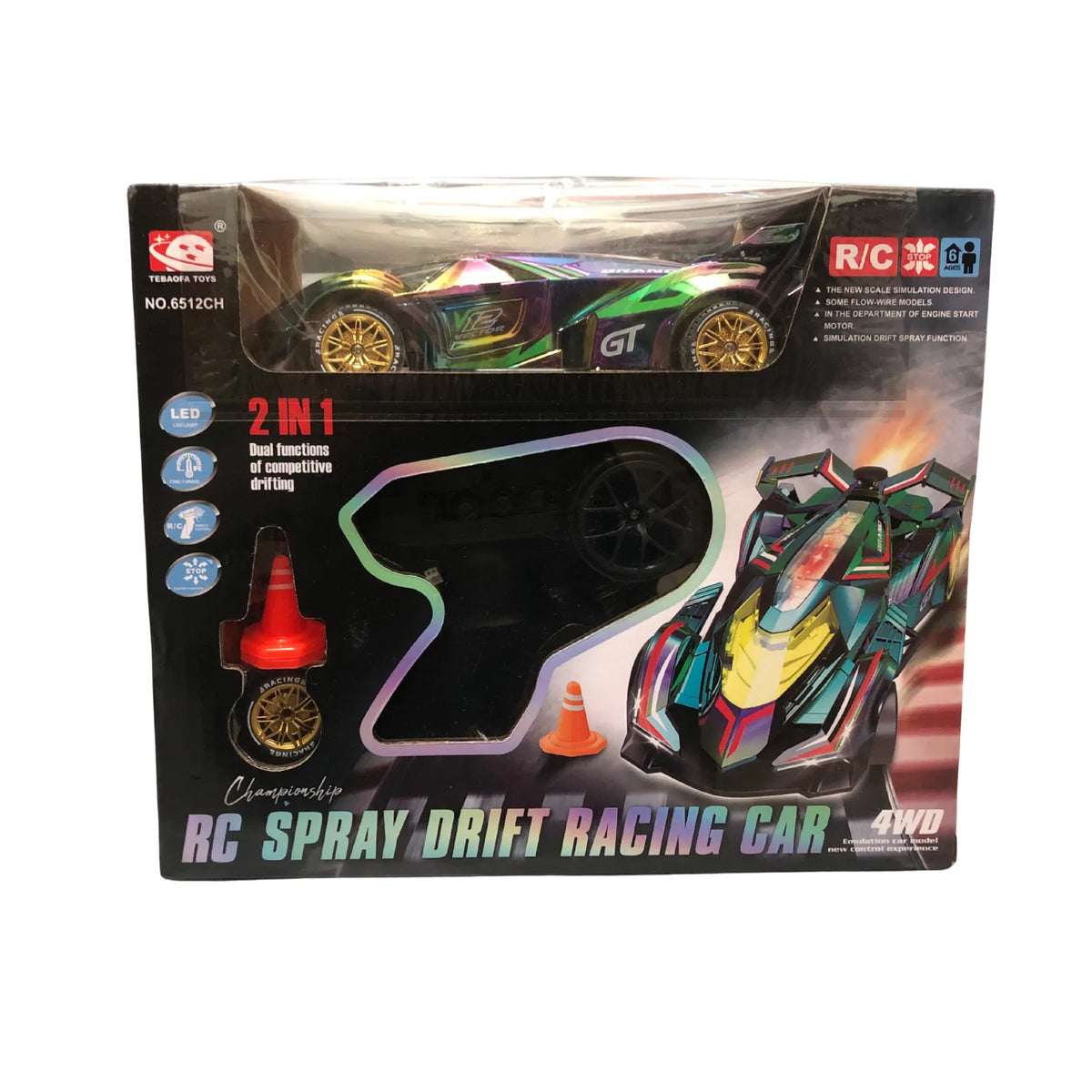 CHAMPIONSHIP 2-IN-1 HIGH SPEED 4WD RC DRIFT & RACING CAR WITH SMOKE