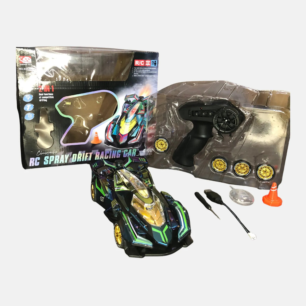 CHAMPIONSHIP 2-IN-1 HIGH SPEED 4WD RC DRIFT & RACING CAR WITH SMOKE