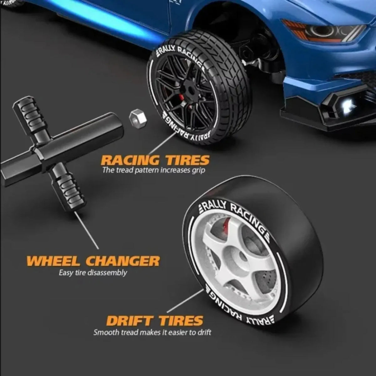 1:24 SCALE RC 4WD HIGH-SPEED DRIFT & RACING CAR