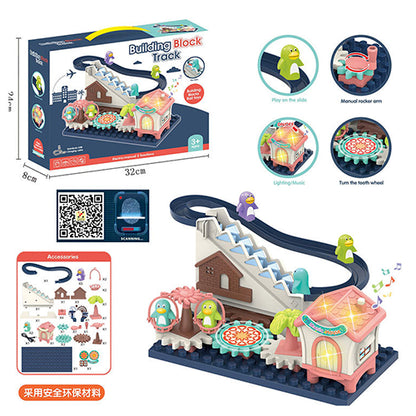 PENGUIN PARADISE ELECTRIC MUSICAL BUILDING BLOCK SLIDE & STAIR CLIMBER PLAY SET FOR KIDS
